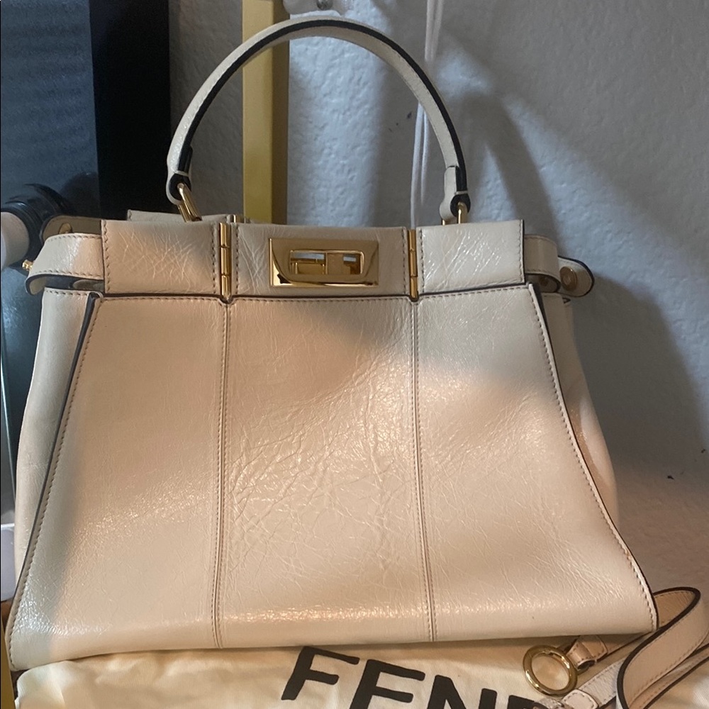Fendi Cream Leather Handbag